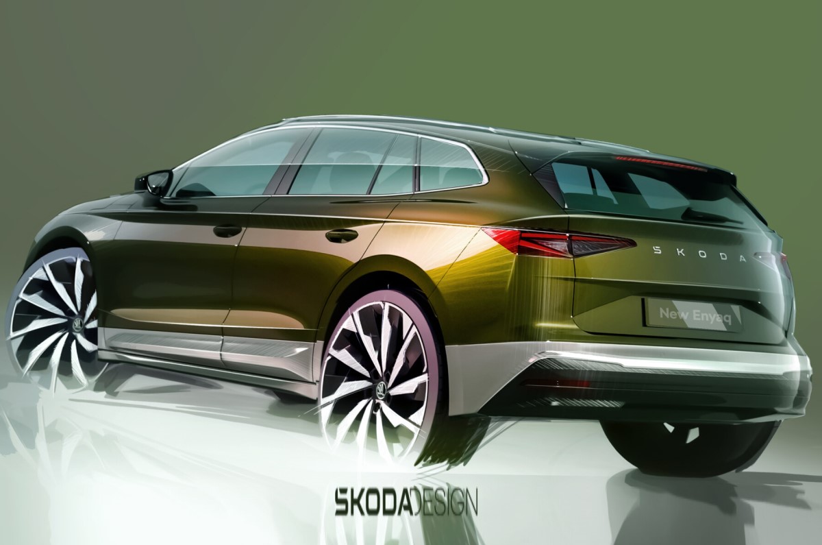 Skoda Enyaq, facelift teaser, EV, Modern Solid design language ...