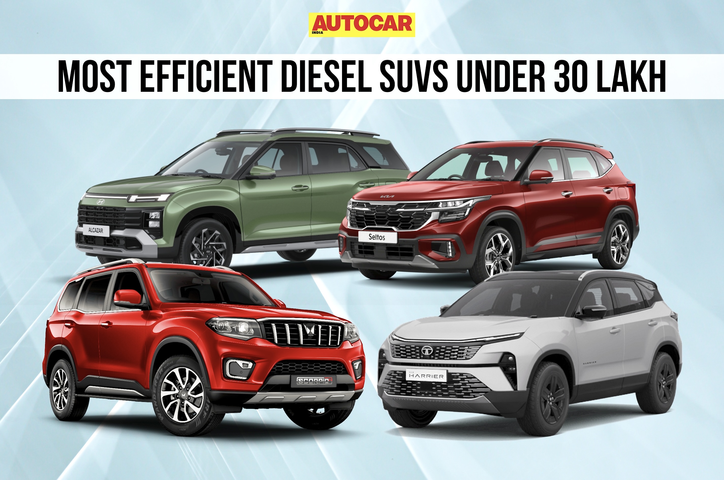 Most fuel efficient diesel SUVs – Hyundai Creta, Kia Seltos, Mahindra XUV700