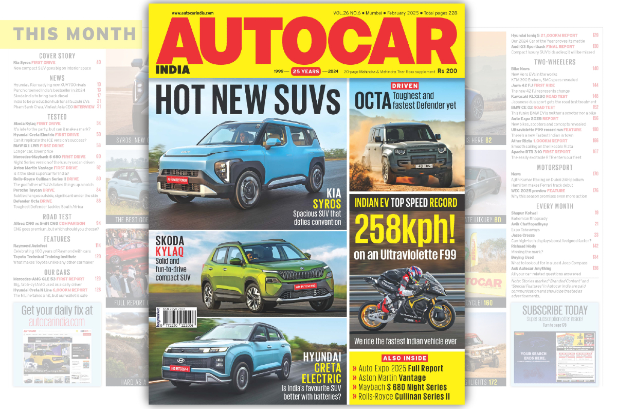 Kia Syros, Skoda Kylaq review, Ultraviolette speed record: Autocar India February 2025