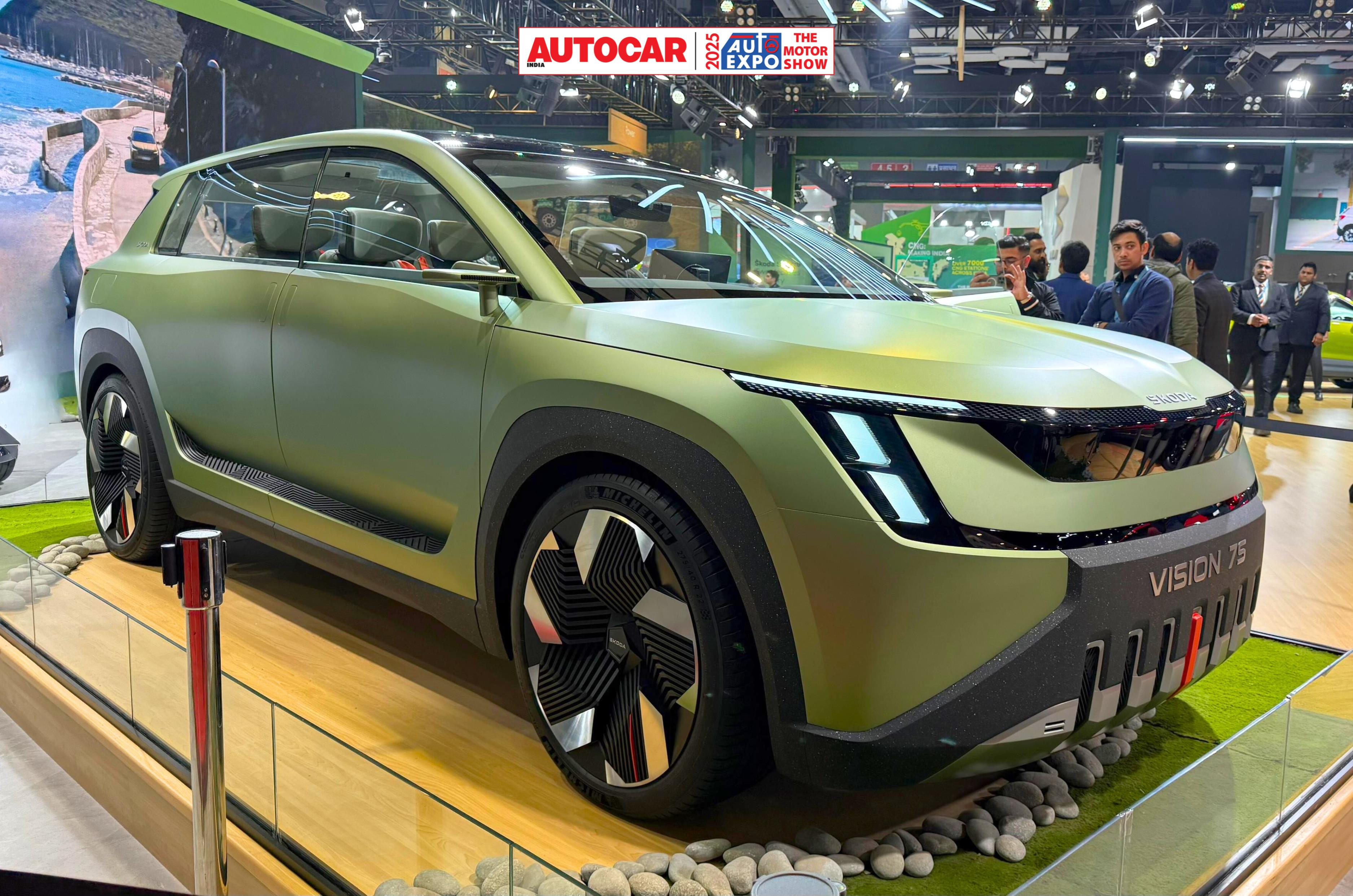 Skoda Vision 7S concept at the Auto Expo 2025