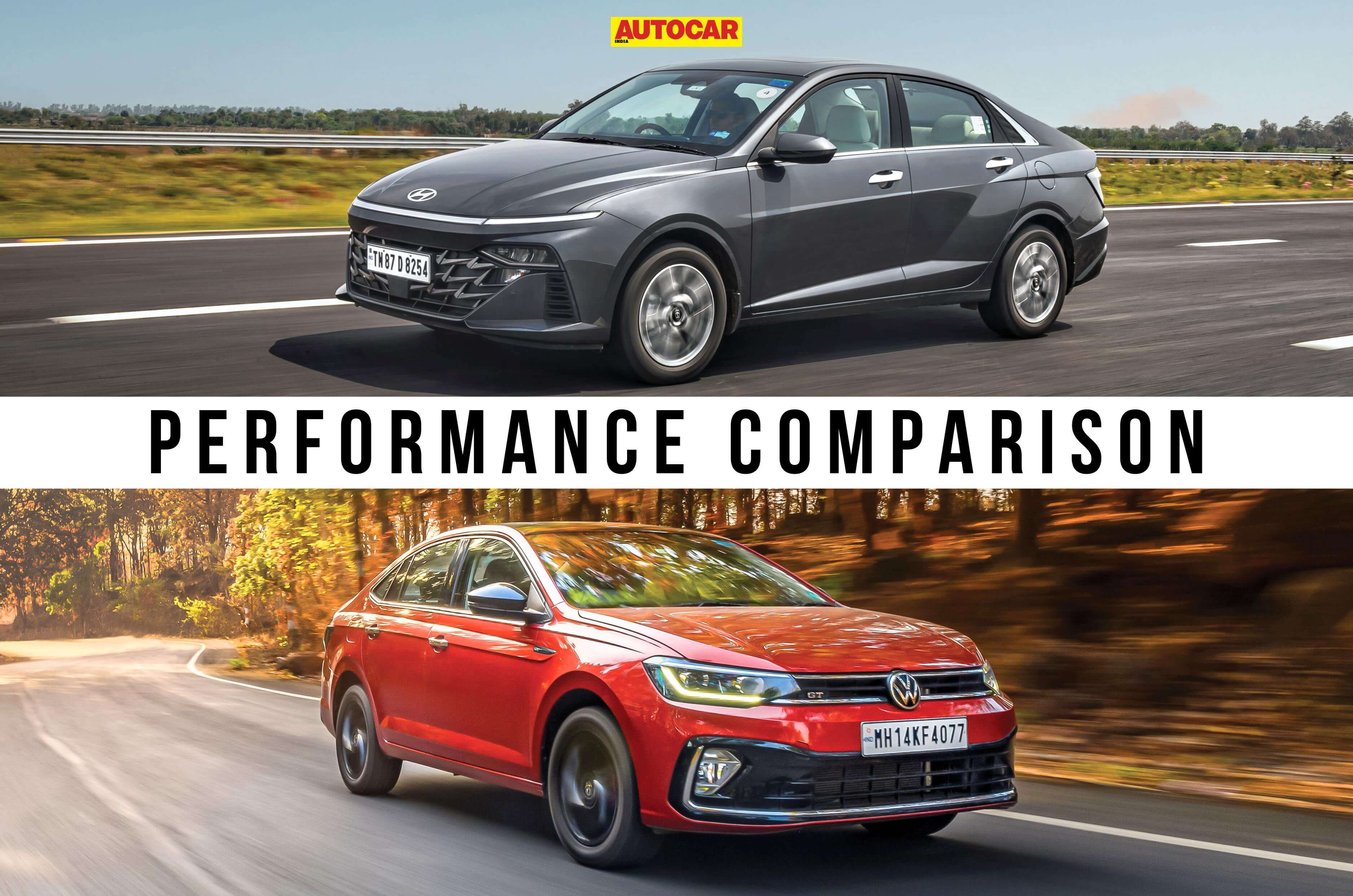 Hyundai Verna vs Volkswagen Virtus Hyundai Verna vs Volkswagen Virtus performance compared
