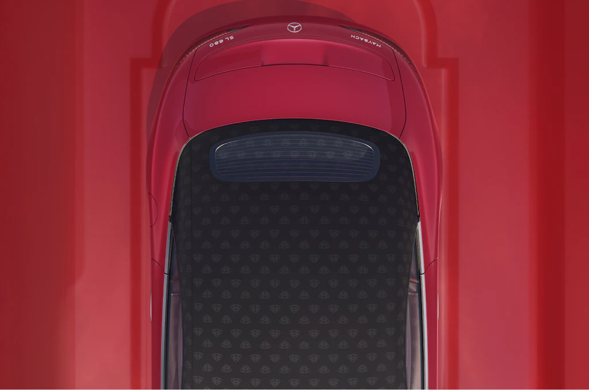 SL 680 black soft top with Maybach logos