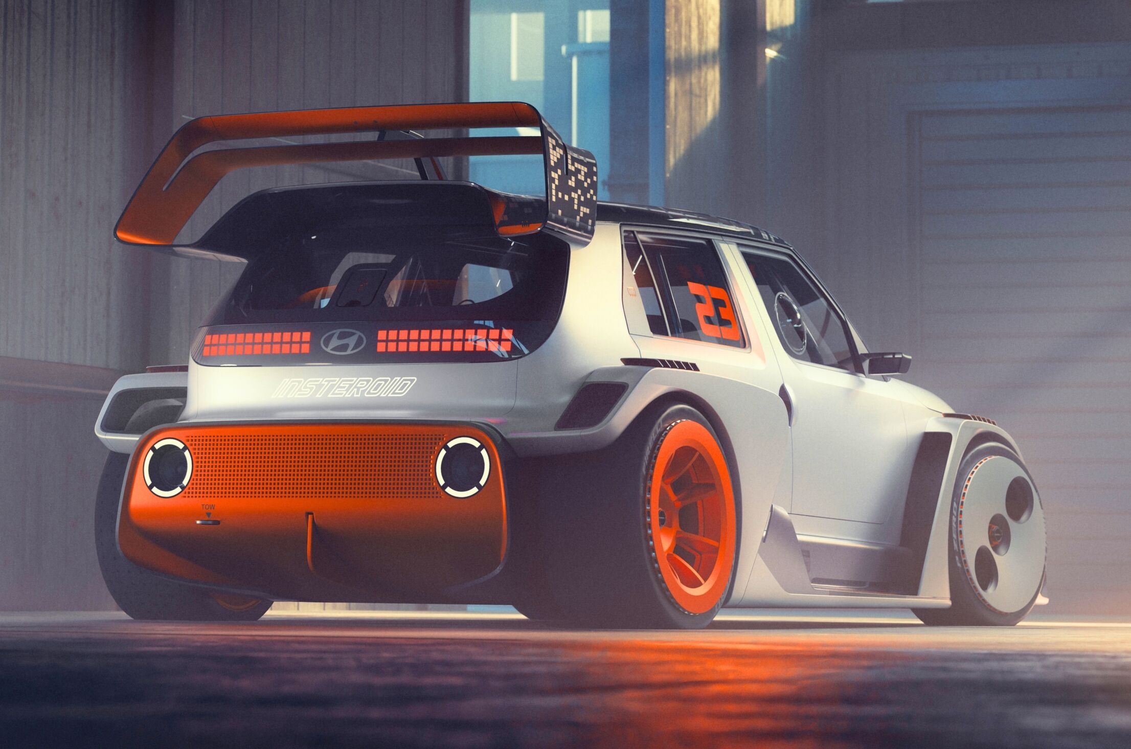 Hyundai Insteroid concept from Inster rear profile