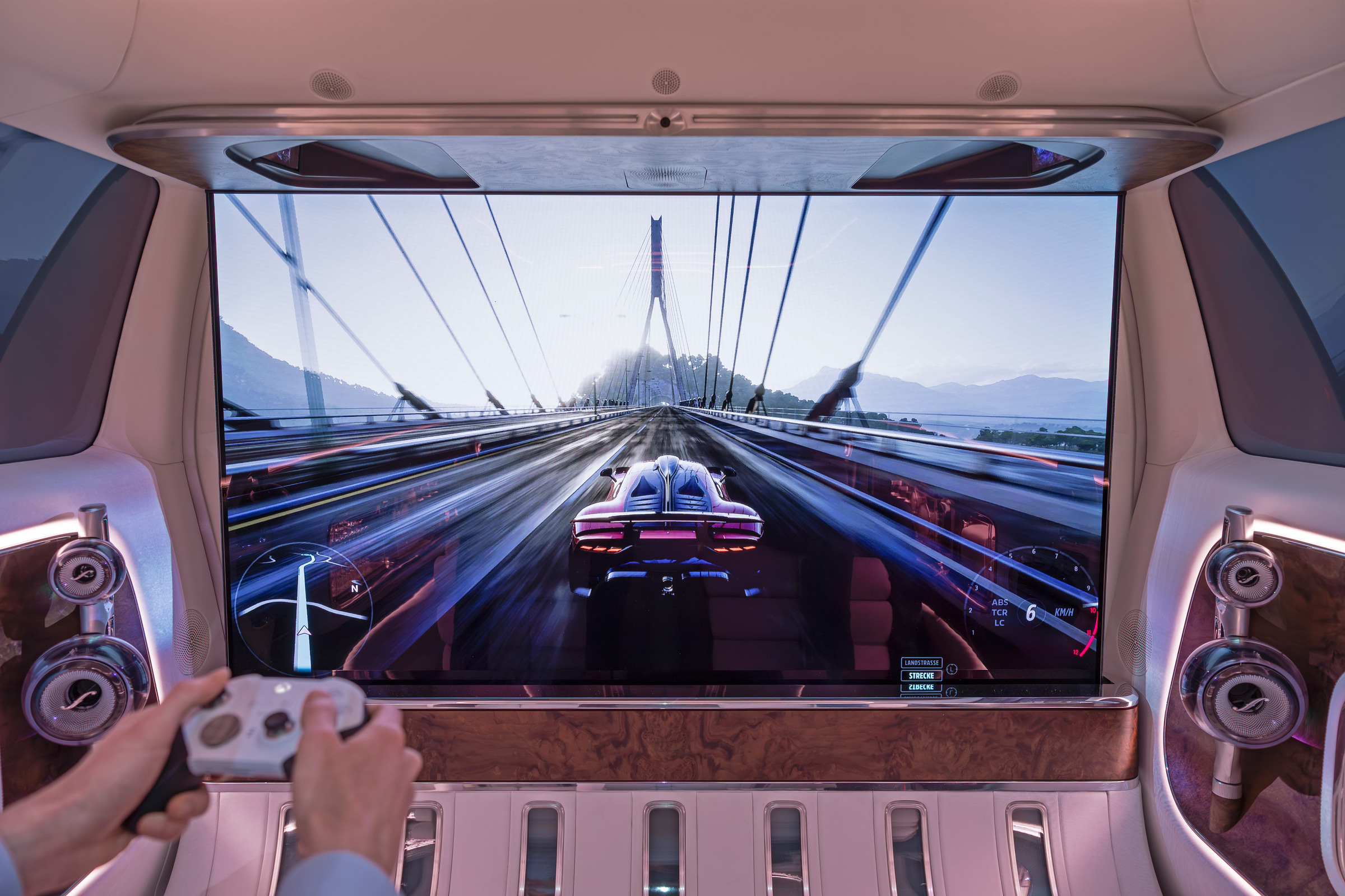 mercedes benz vision v concept gaming screen