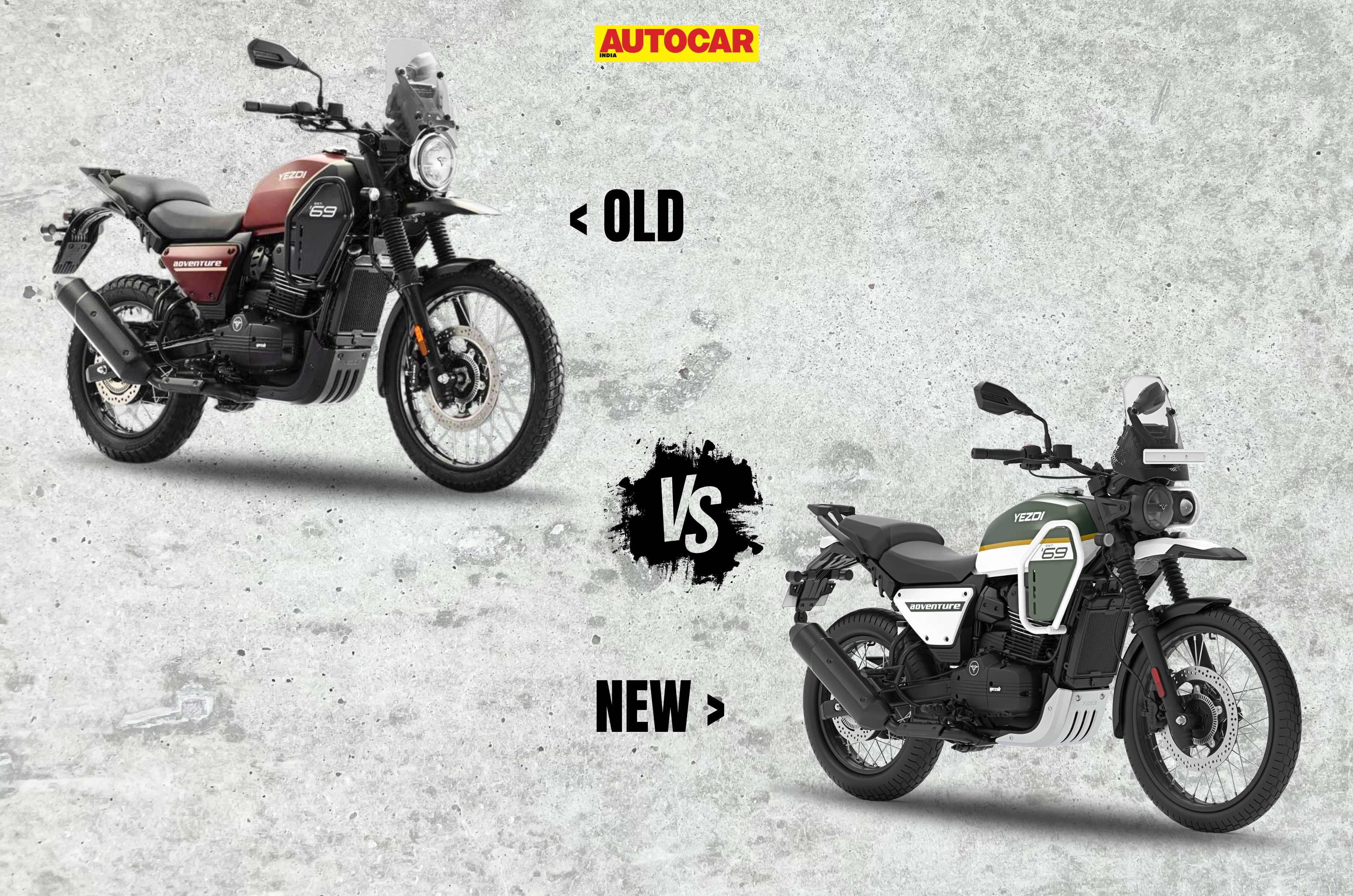 Yezdi Adventure old vs new: refreshed design and more features