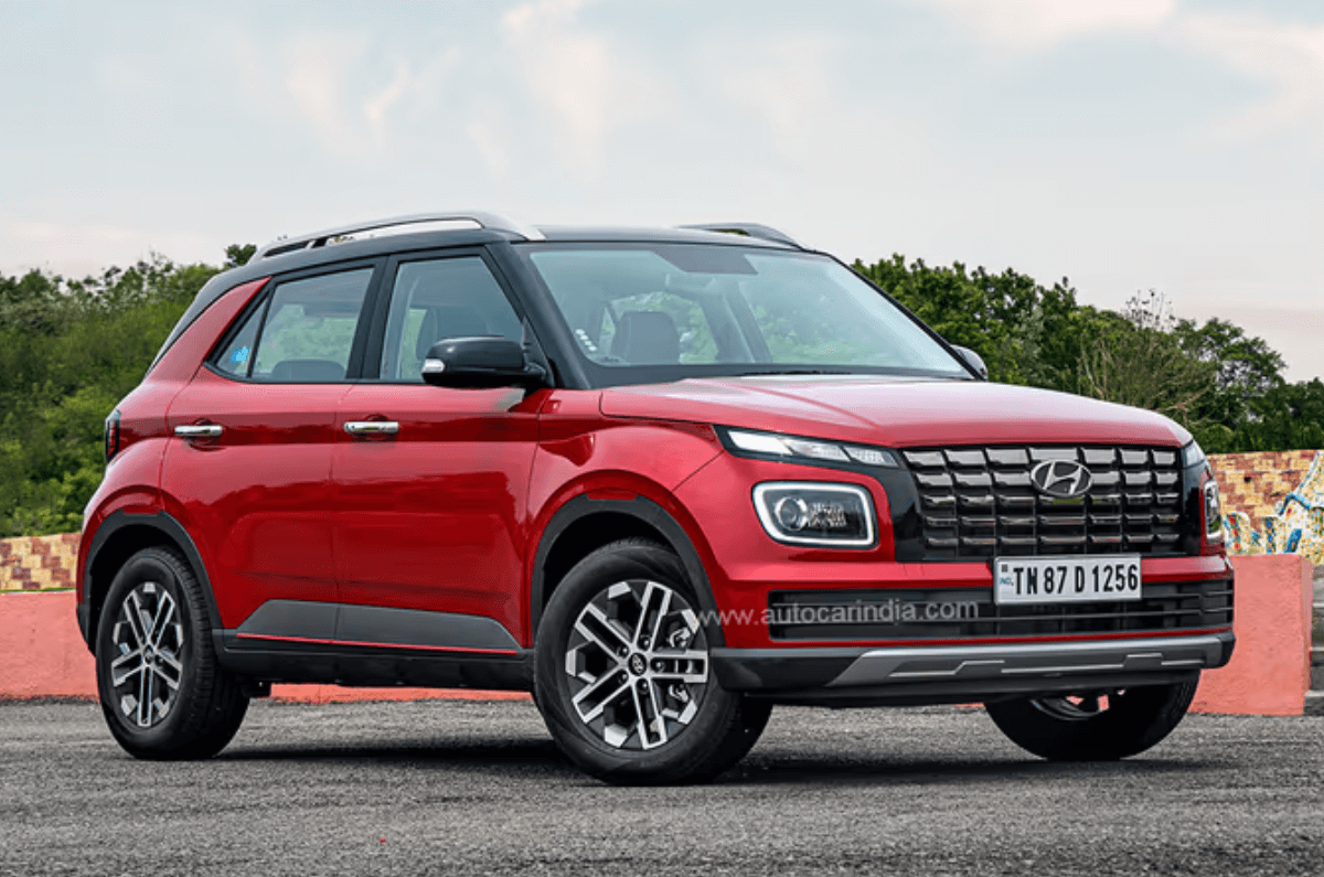 Hyundai Venue exterior image with headlights, alloy wheels