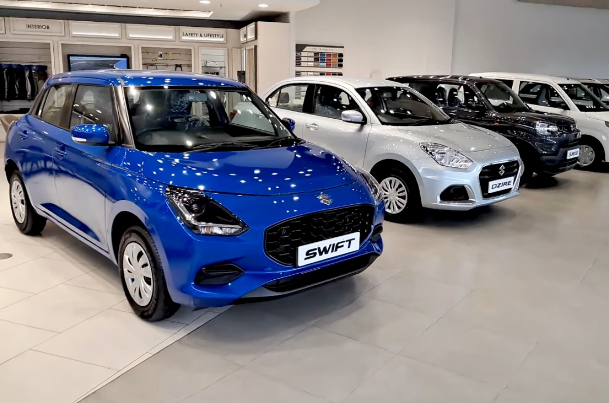 Maruti Swift, Dzire, S-Presso in an Arena showroom