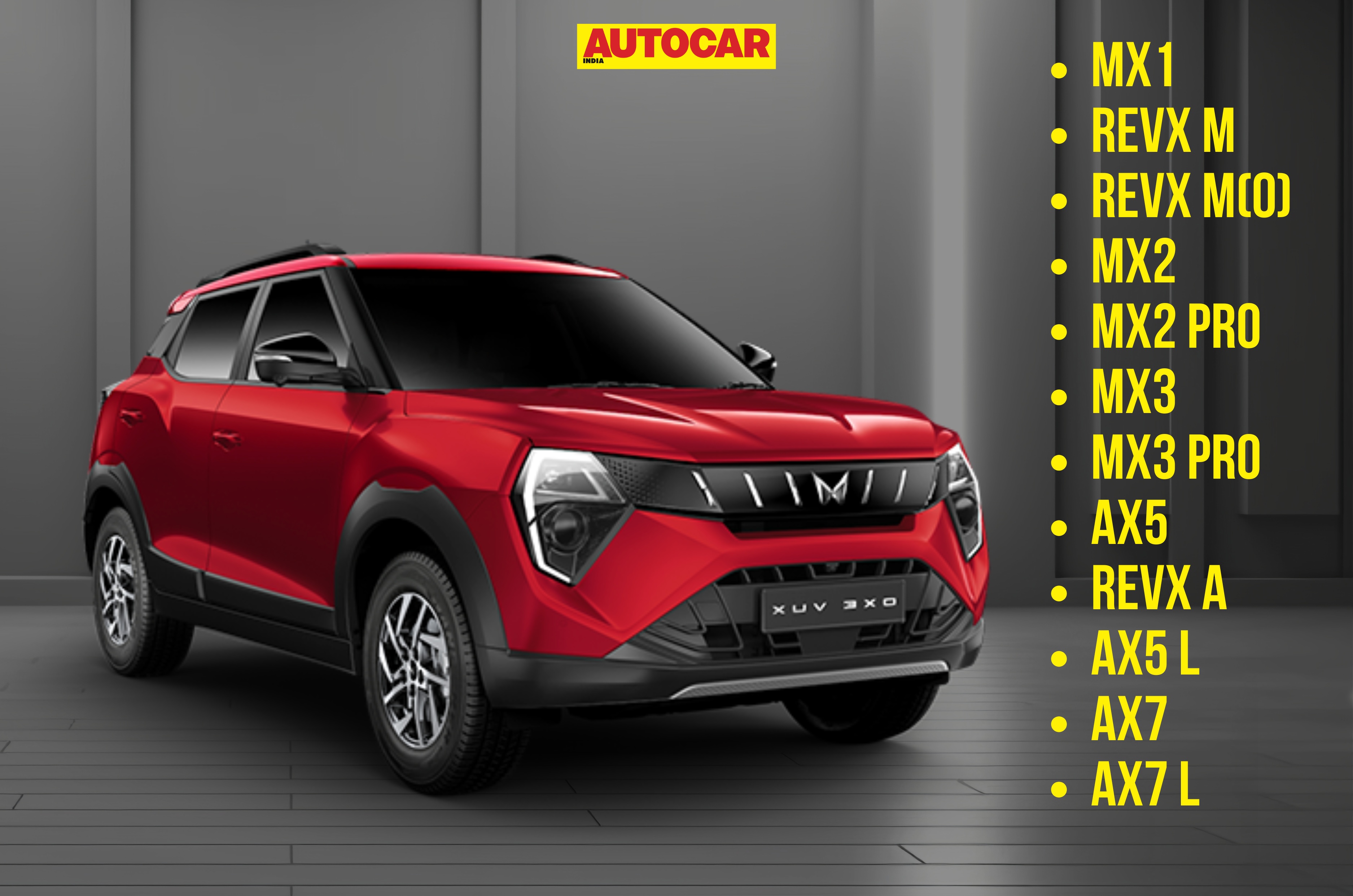 Mahindra XUV 3XO red colour