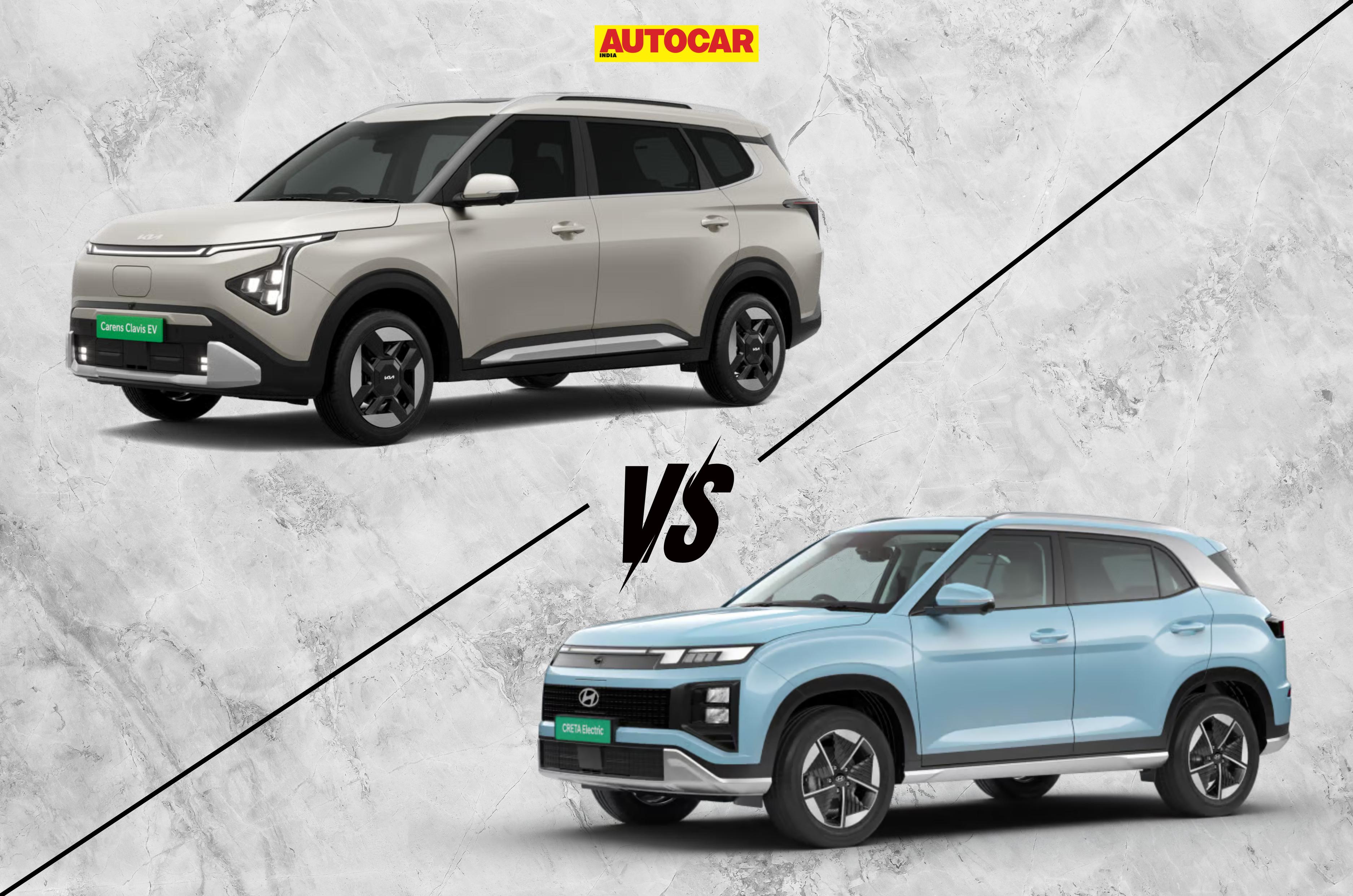 Kia Carens Clavis EV and Hyundai Creta Electric comparison