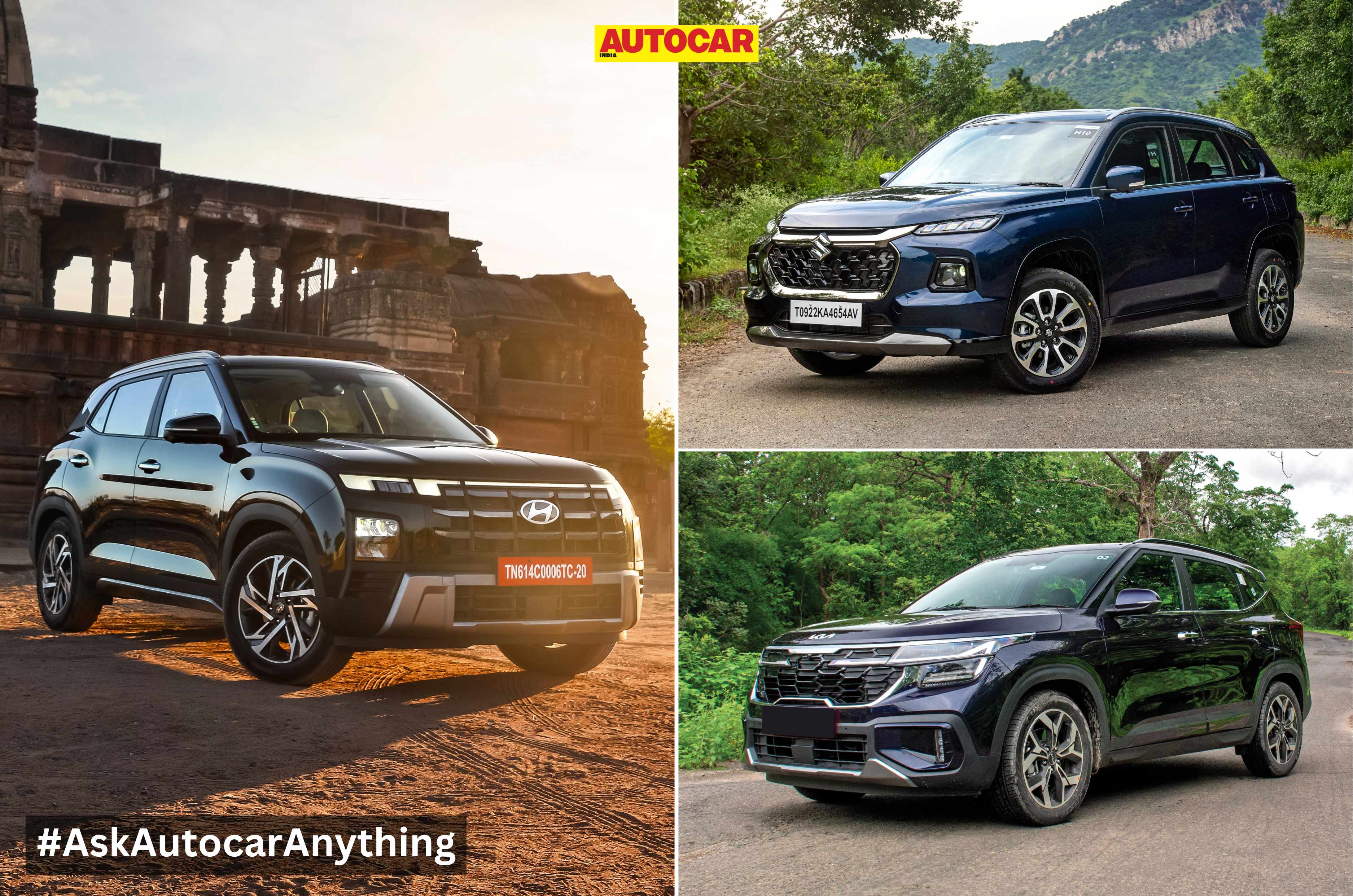 Creta vs Seltos vs Grand Vitara: which SUV is better in entry-level spec? 