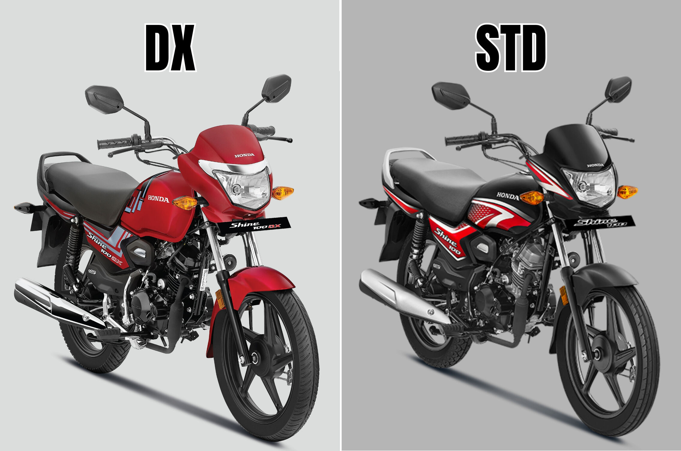 Honda Shine 100 DX vs standard model: Differences explained ...