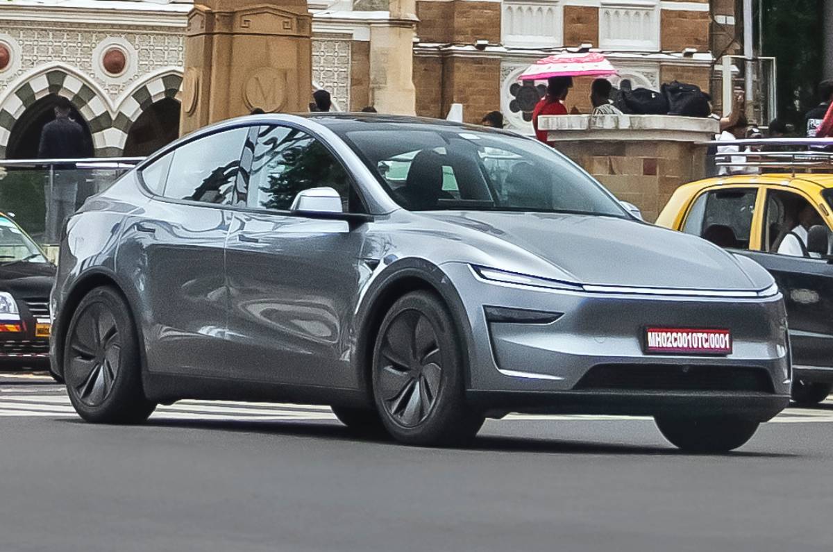 Tesla Model Y tested on Mumbai roads front right Tesla Model Y tested on Mumbai roads front right