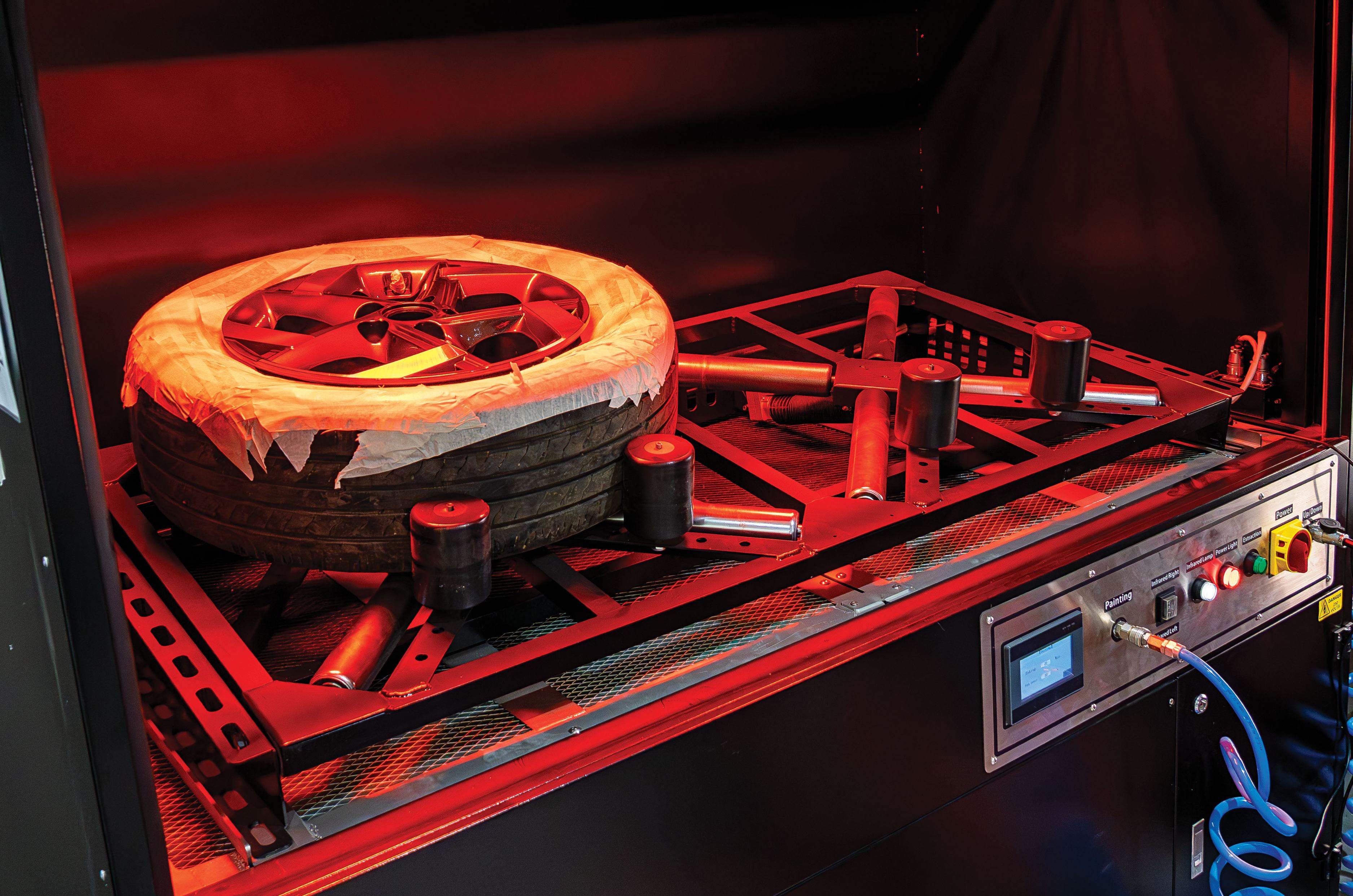 Hyundai Venue 16-inch alloy wheel under refurbishment