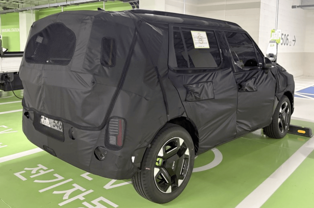 Kia Syros EV spied in camouflage
