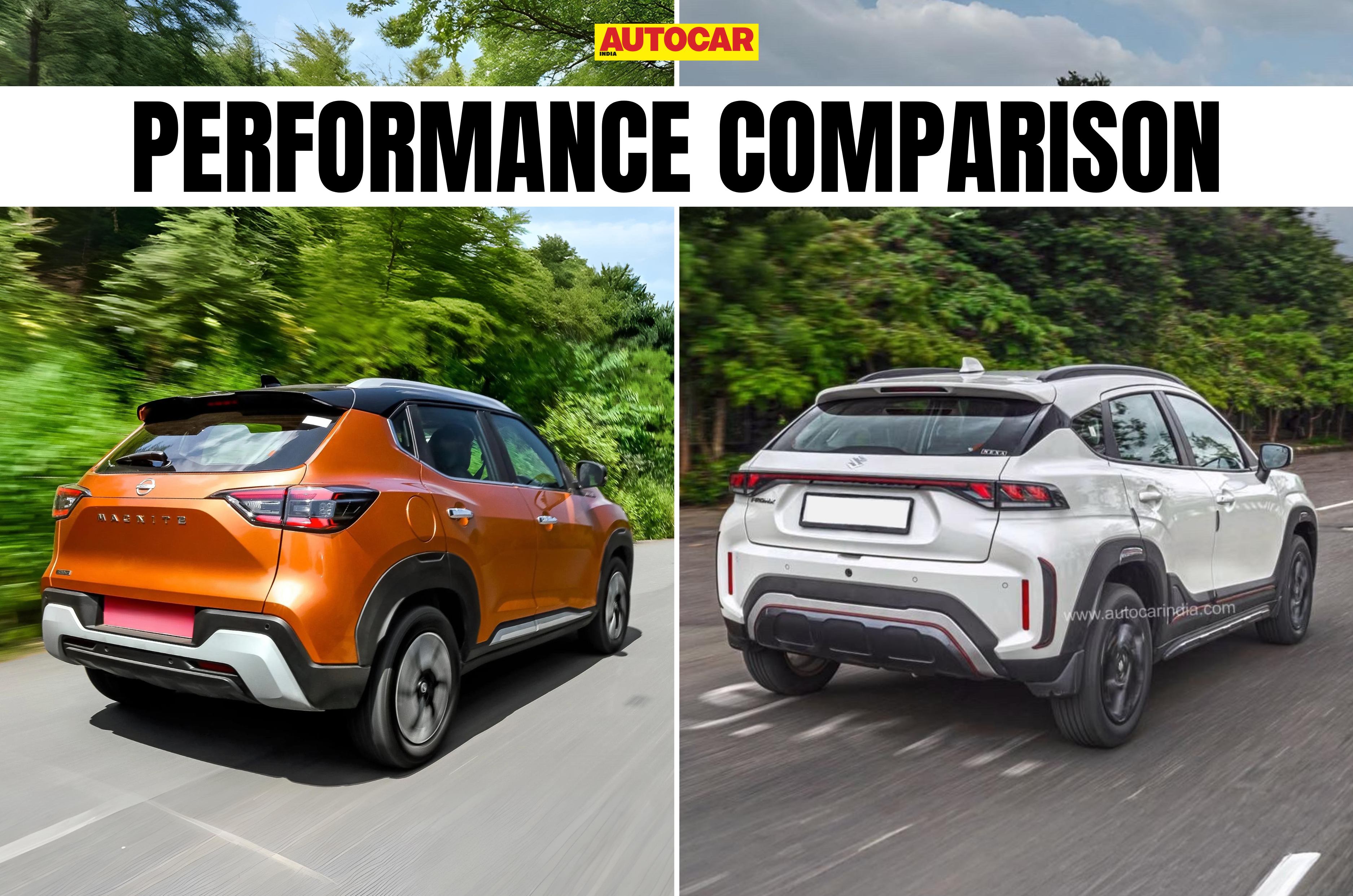 Nissan Magnite vs Maruti Fronx performance comparison 