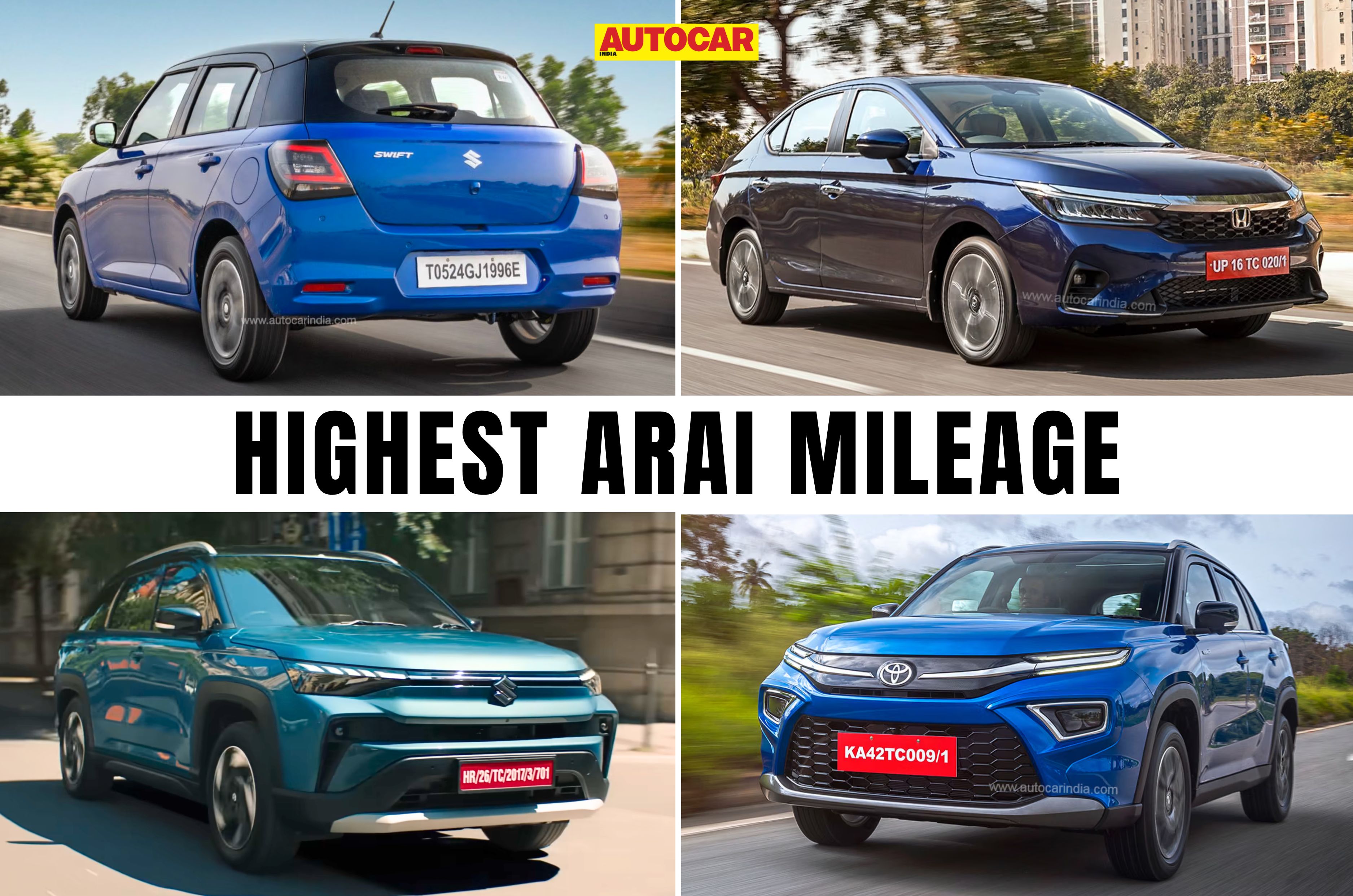 Highest ARAI mileage cars in India