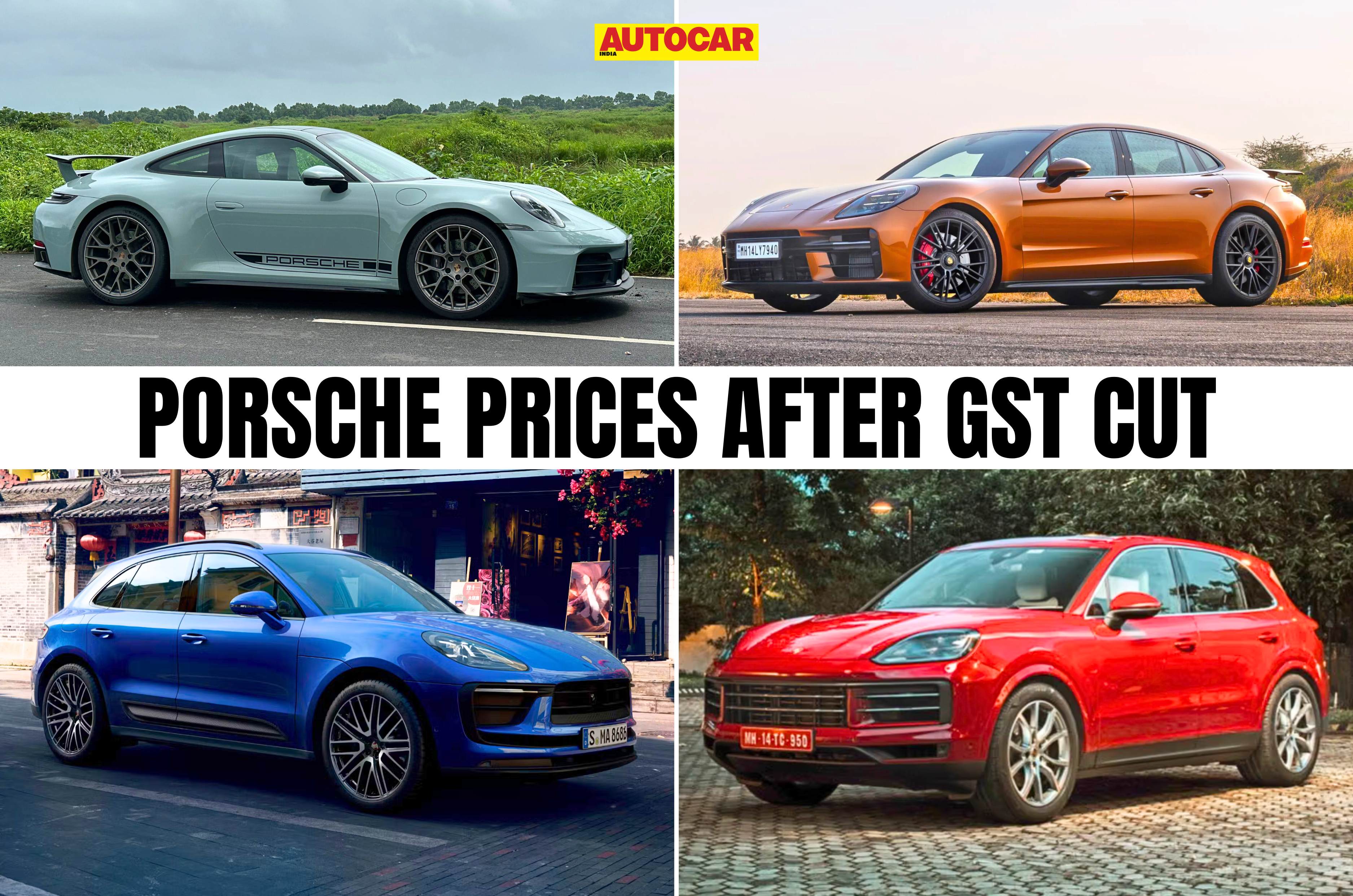 Porsche prices after GST cut 