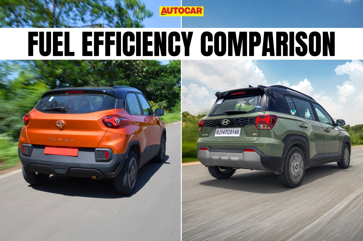 Tata Punch vs Hyundai Exter manual real world fuel efficiency tested