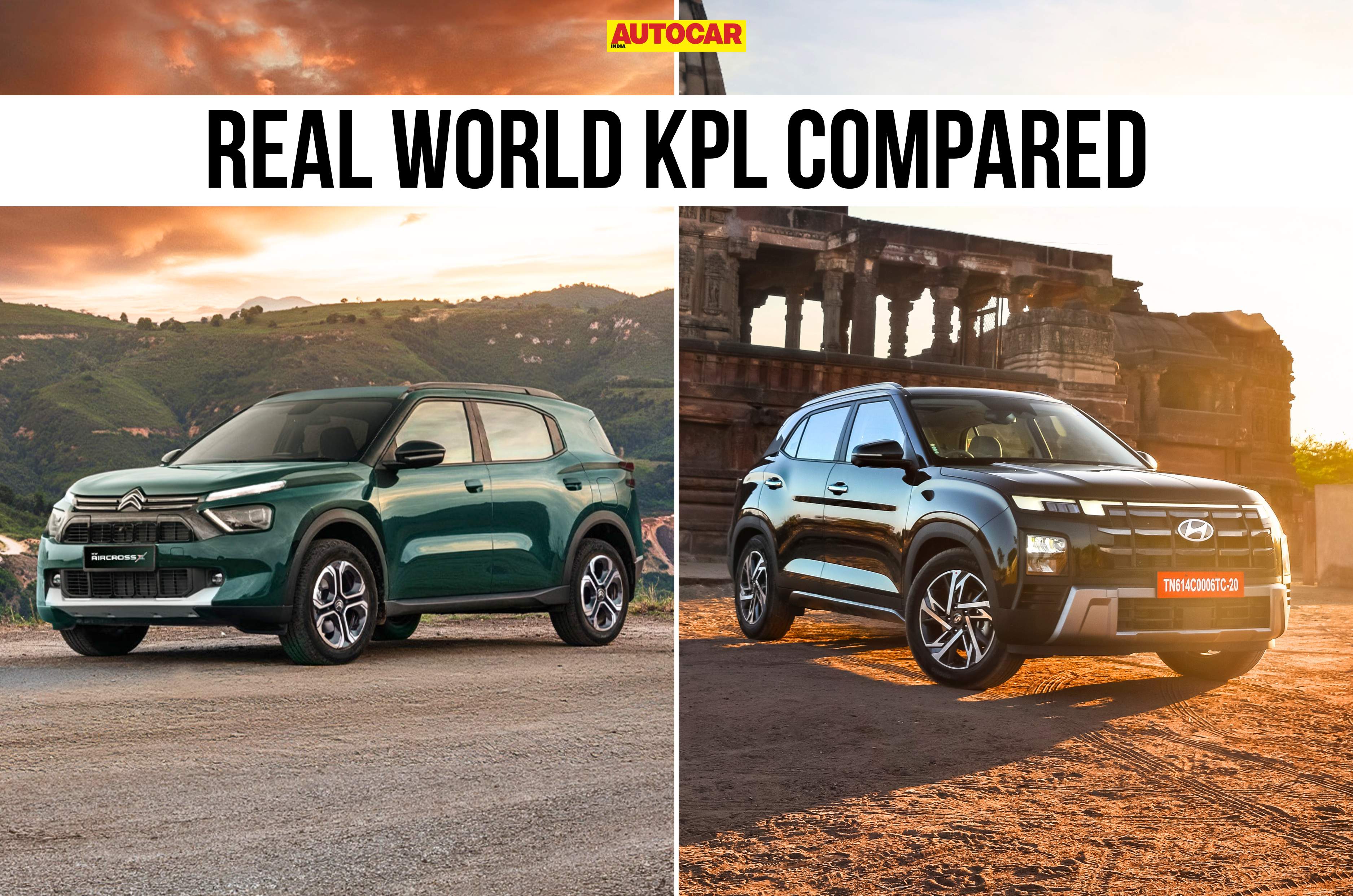 Hyundai Creta CVT vs Citroen Aircross X AT real world mileage compared 