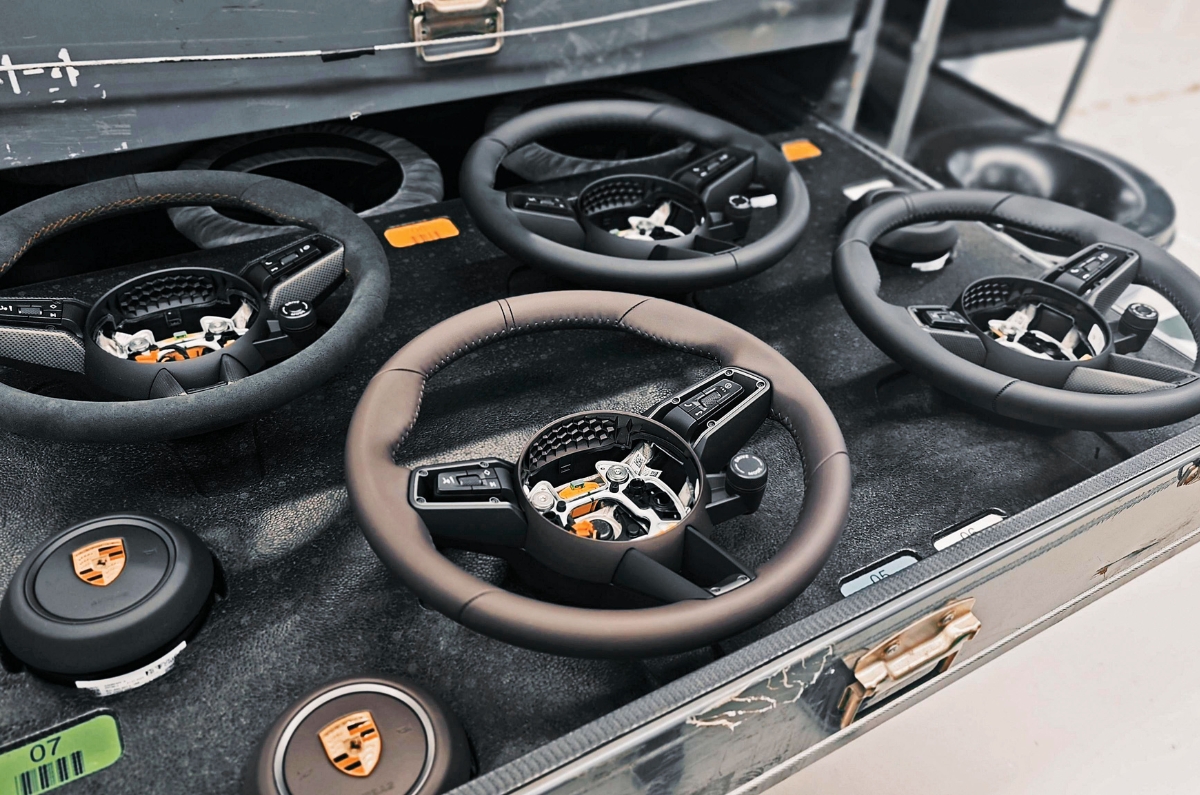 Porsche steering wheels made from recycled mixed waste