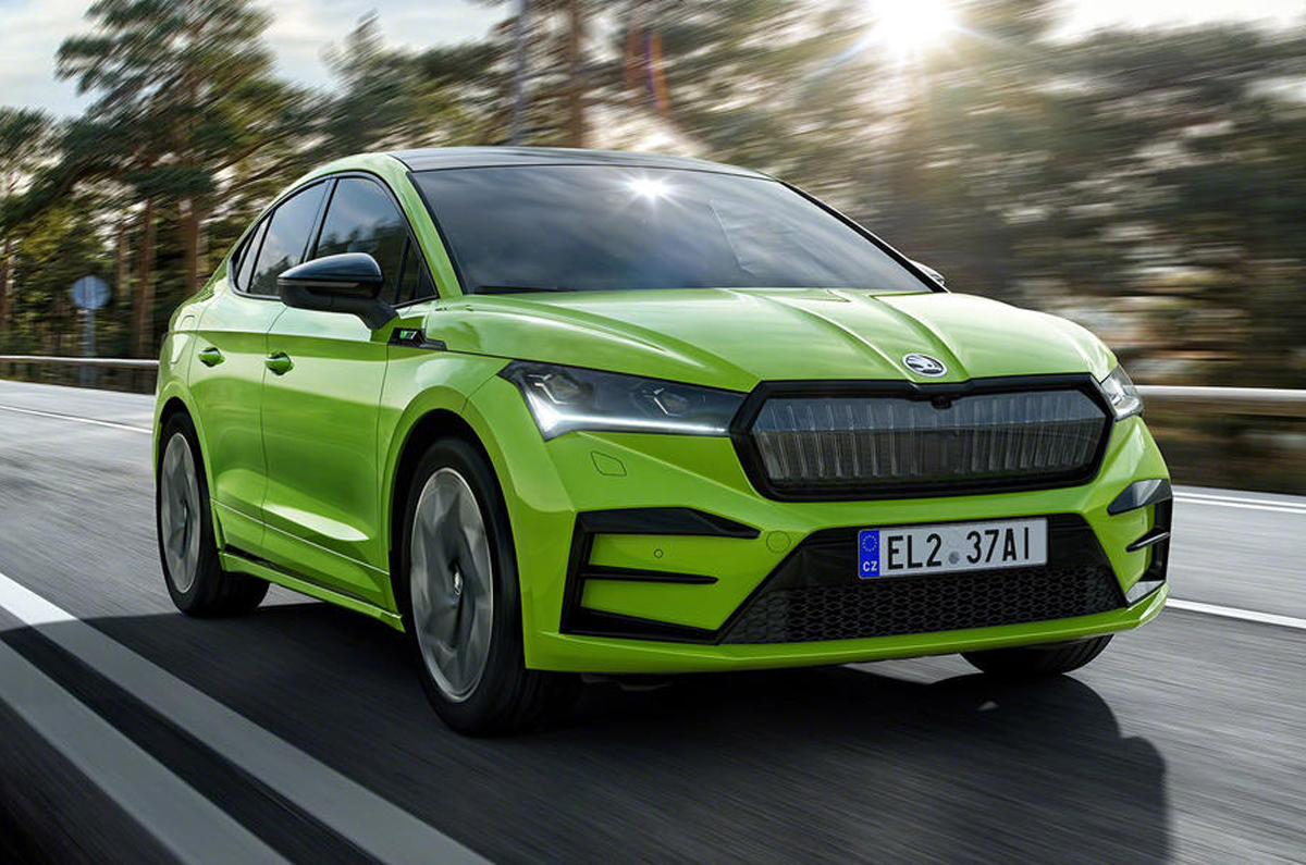 Skoda Enyaq Coupe vRS front quarter