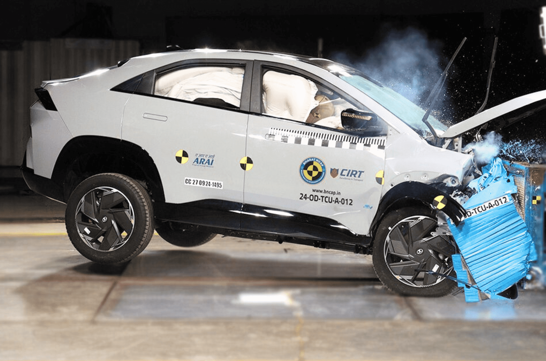 Tata Curvv EV front crash test Bharat NCAP