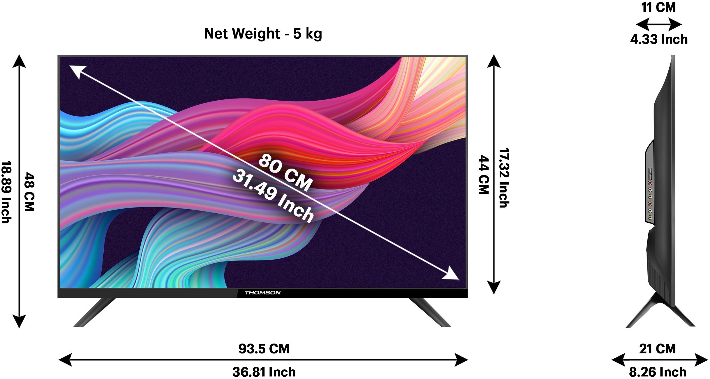 Thomson  Alpha (32 inch) HD ReadyA+ Grade (32Alpha007BL)