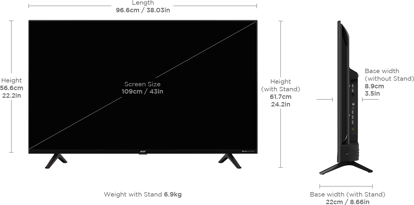 Acer  H PRO Series (43 inch) Ultra HD (4K)VA Panel (AR43GR2851UDPRO)