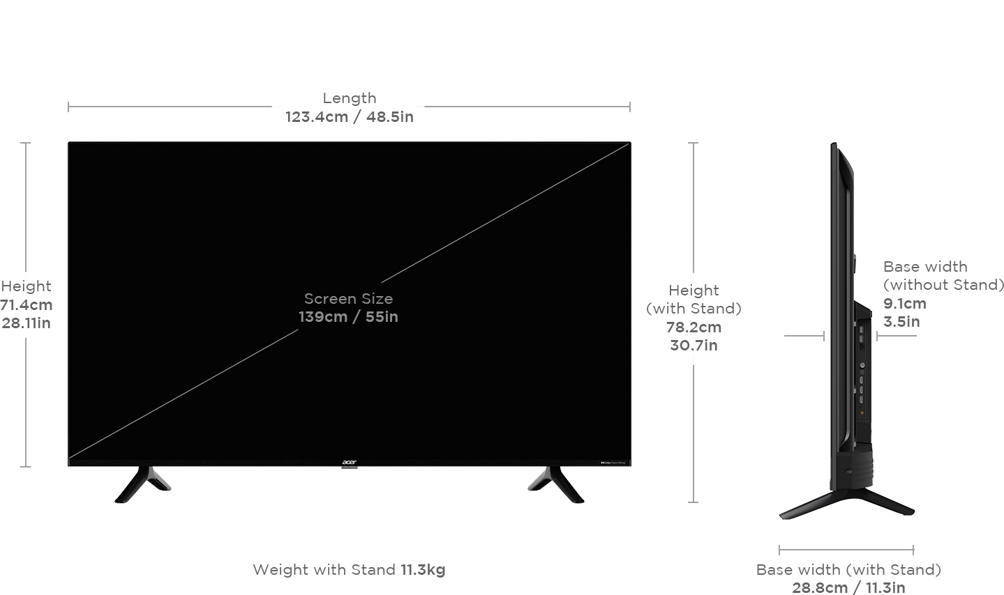 Acer  H PRO Series (55 inch) Ultra HD (4K)VA Panel (AR55GR2851UDPRO)