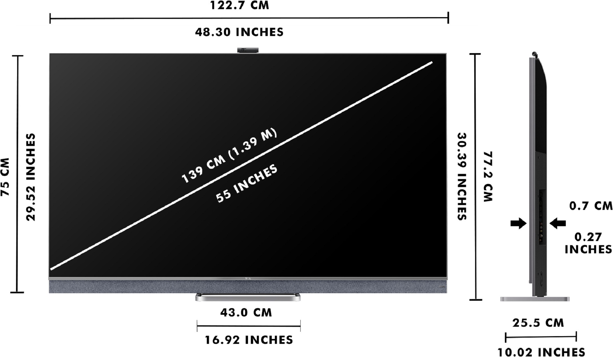 TCL C825 (55 inch) Ultra HD (4K)A+ Grade (55C825) TCL C825 (55 inch) Ultra HD (4K)A+ Grade (55C825)