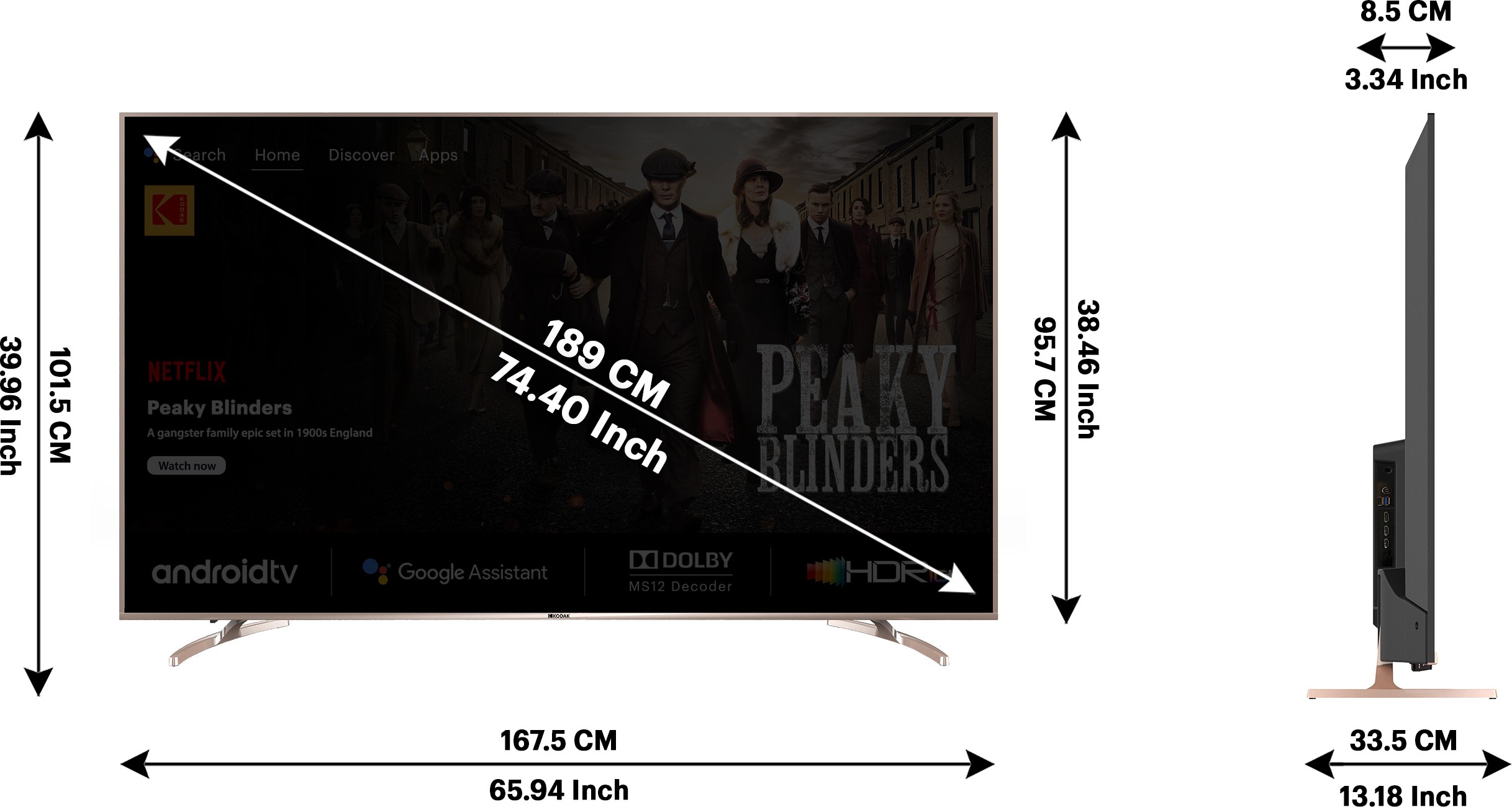 KODAK  CA Series (75 inch) Ultra HD (4K)IPS Plus (75CA9099)