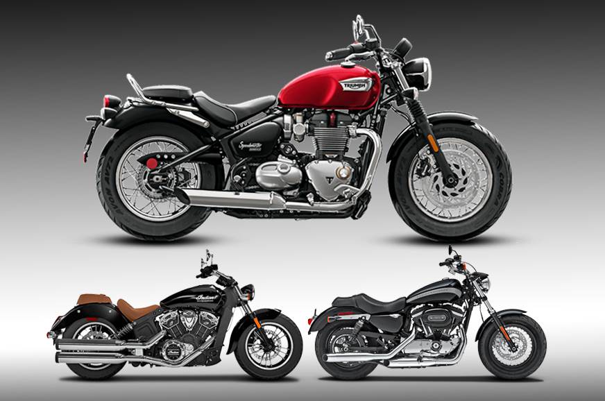 2018 Triumph Bonneville Speedmaster Vs Harley Davidson 1200 Custom Vs Indian Scout Specifications Comparison Autocar India