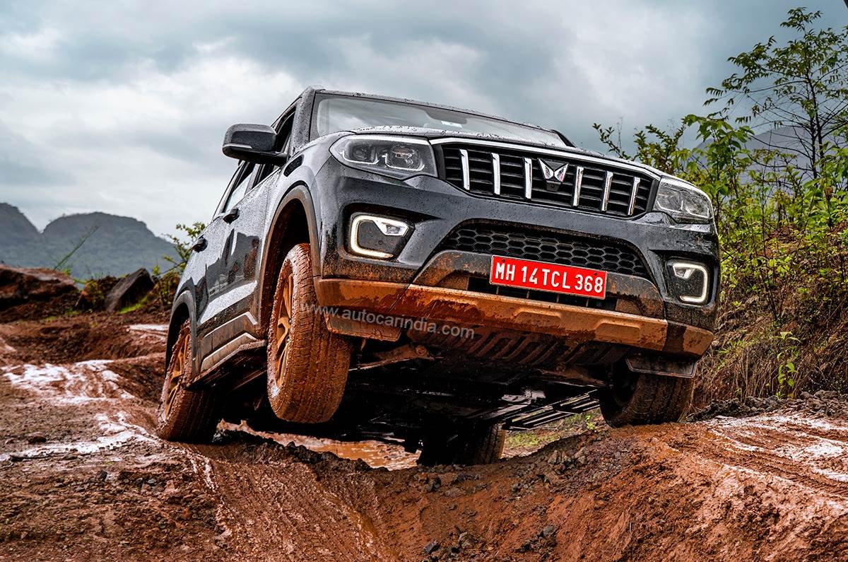 New 2022 Mahindra Scorpio N front off-roading