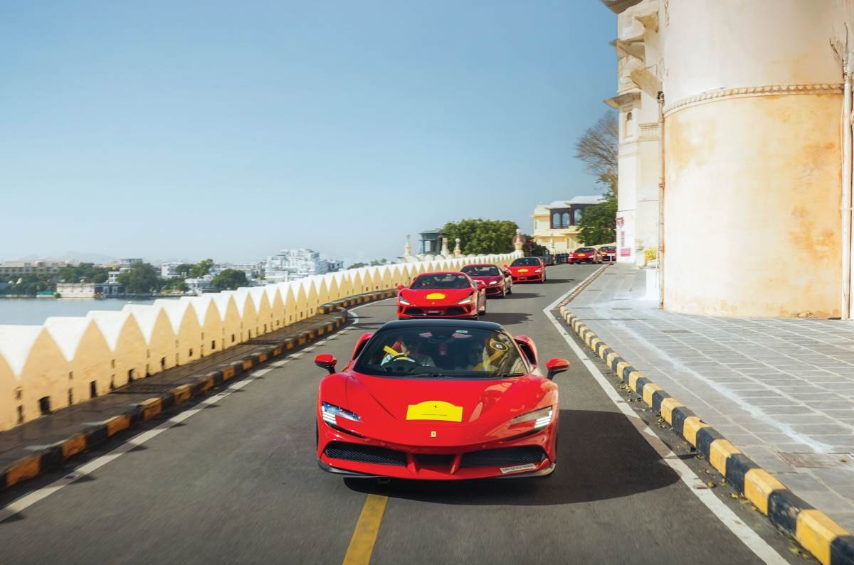 Ferrari Rajasthan drive convoy led by 296
