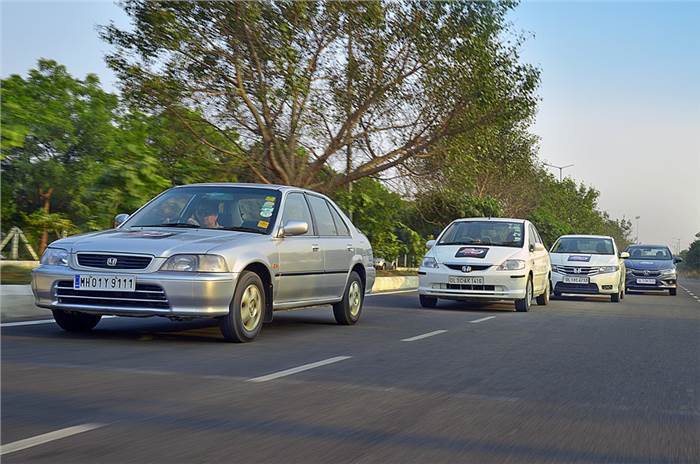 Honda City generations on the Golden Quadrilateral