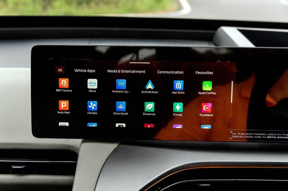Mahindra BE 6 infotainment touchscreen