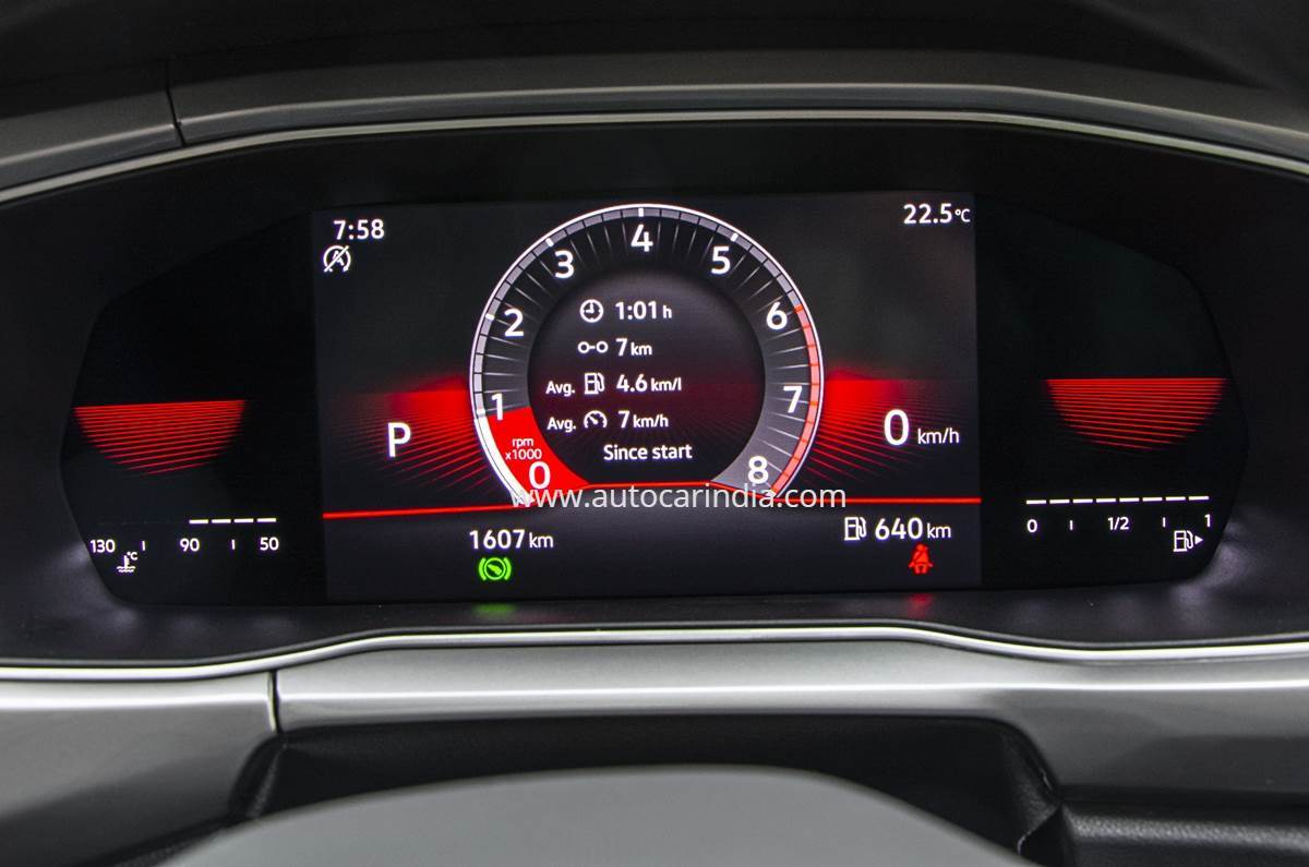 Volkswagen Taigun odometer, trip meter, fuel efficiency