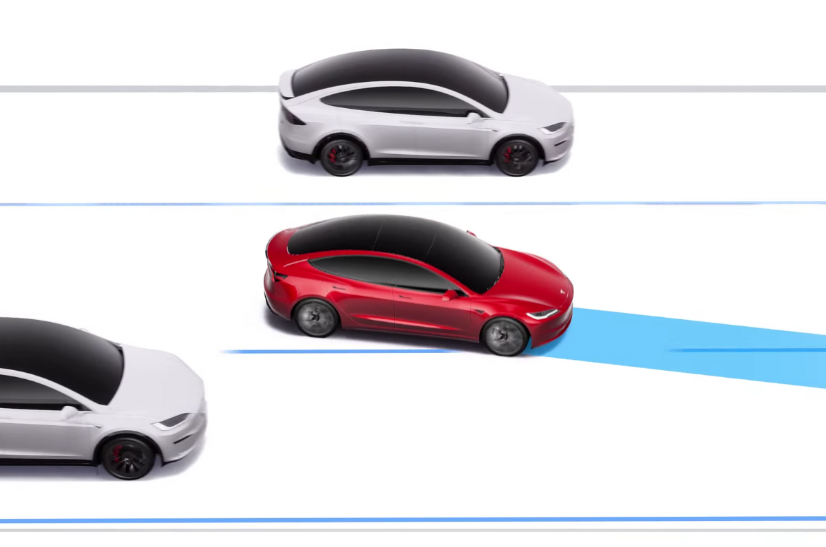 Tesla Model Y automatic lane change feature