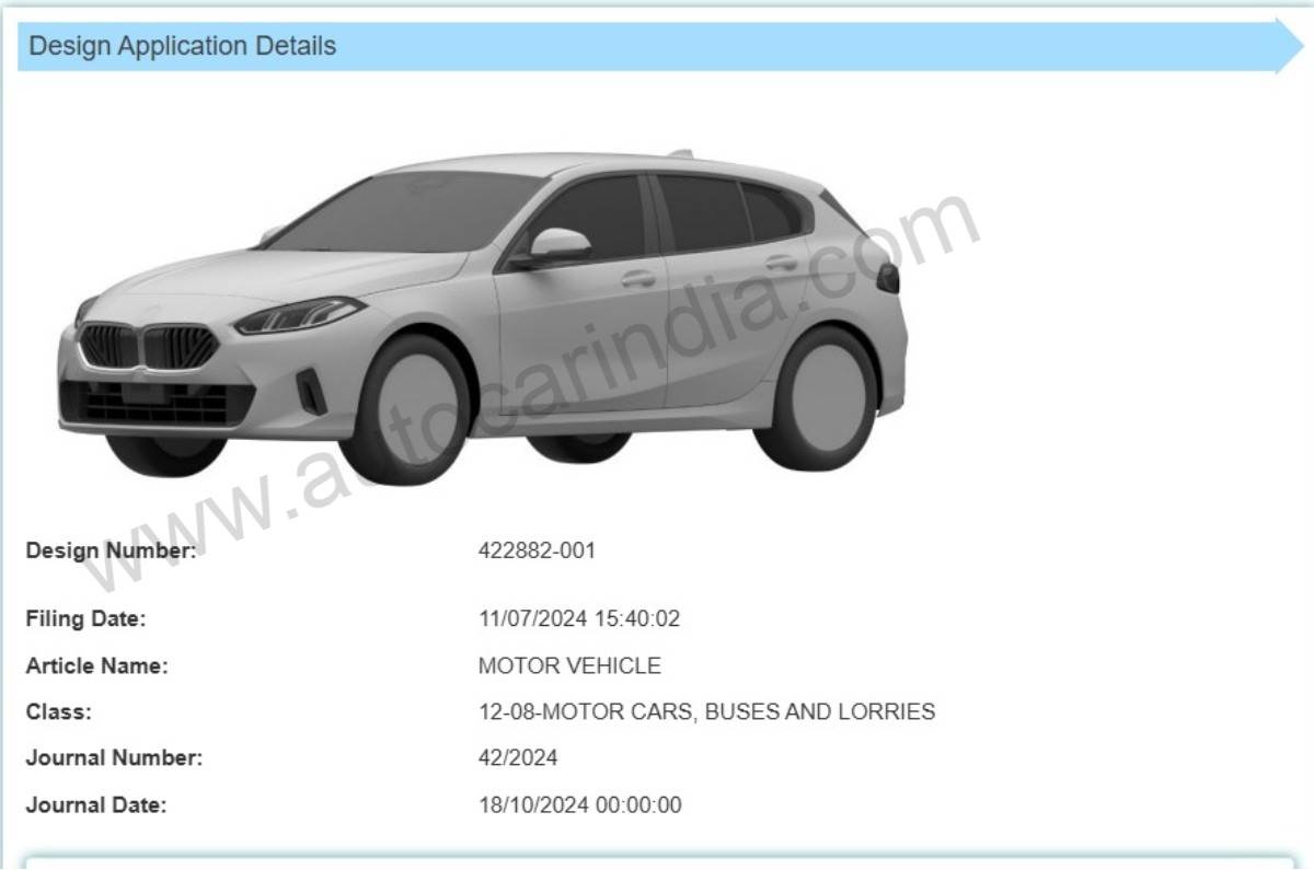 2025 BMW 1 Series design patent