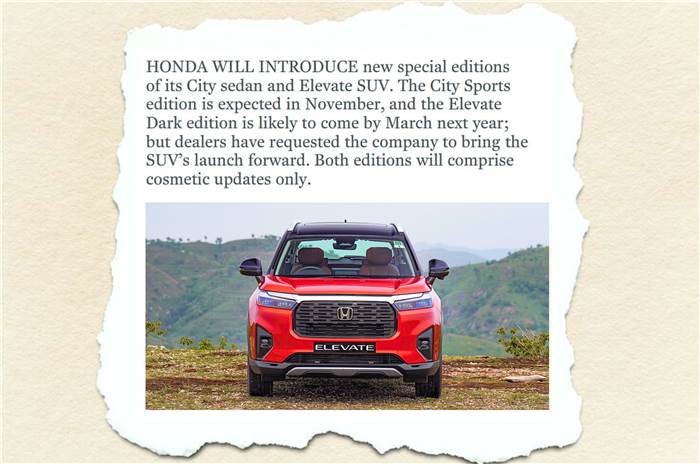 Honda Elevate Dark, City Sports confidential