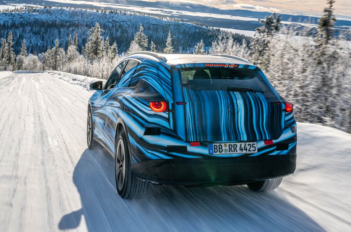 Mercedes GLC EV rear winter testing