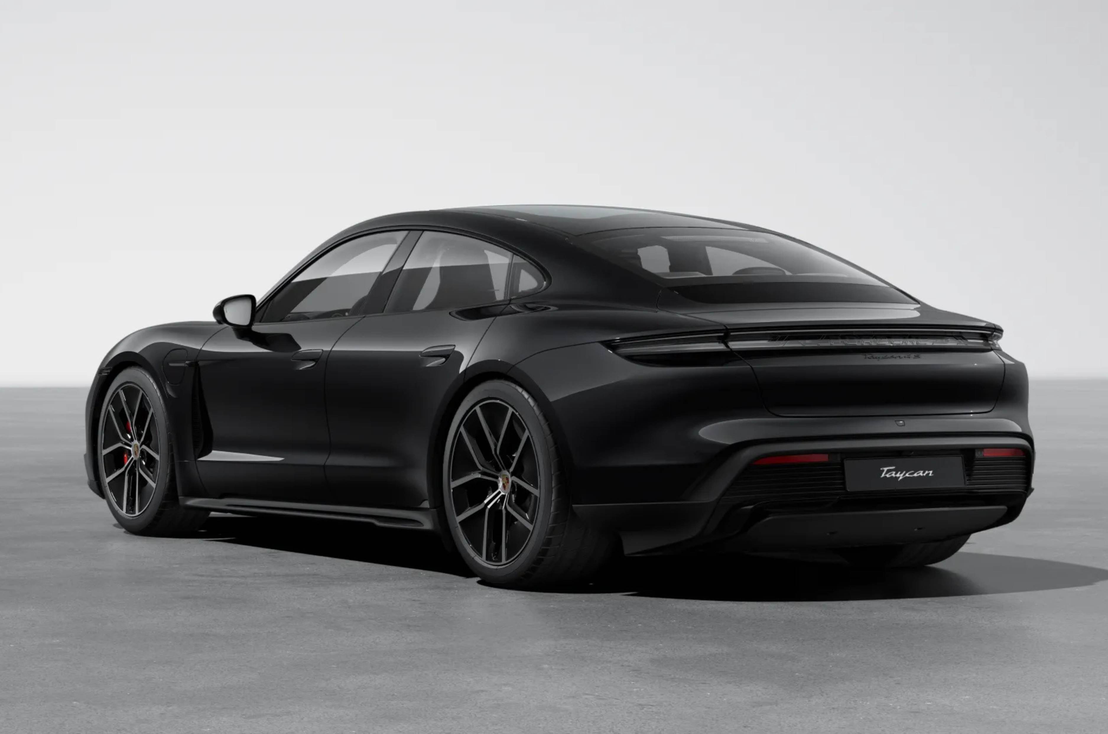 Porsche Taycan 4S Black Edition rear left studio