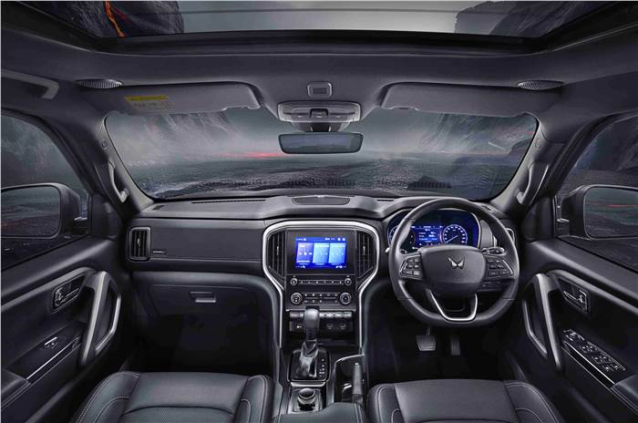 Scorpio N Carbon Edition blacked out interior