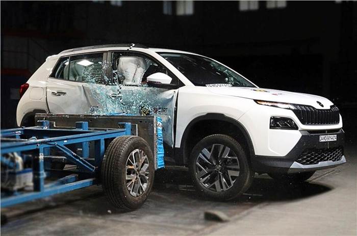 Skoda Kylaq crash test Bharat NCAP side pole