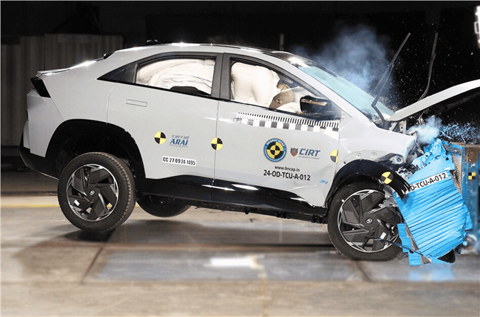 Tata Curvv EV front crash test Bharat NCAP