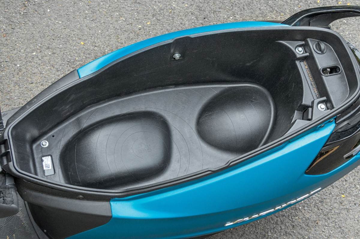 TVS Jupiter underseat storage area