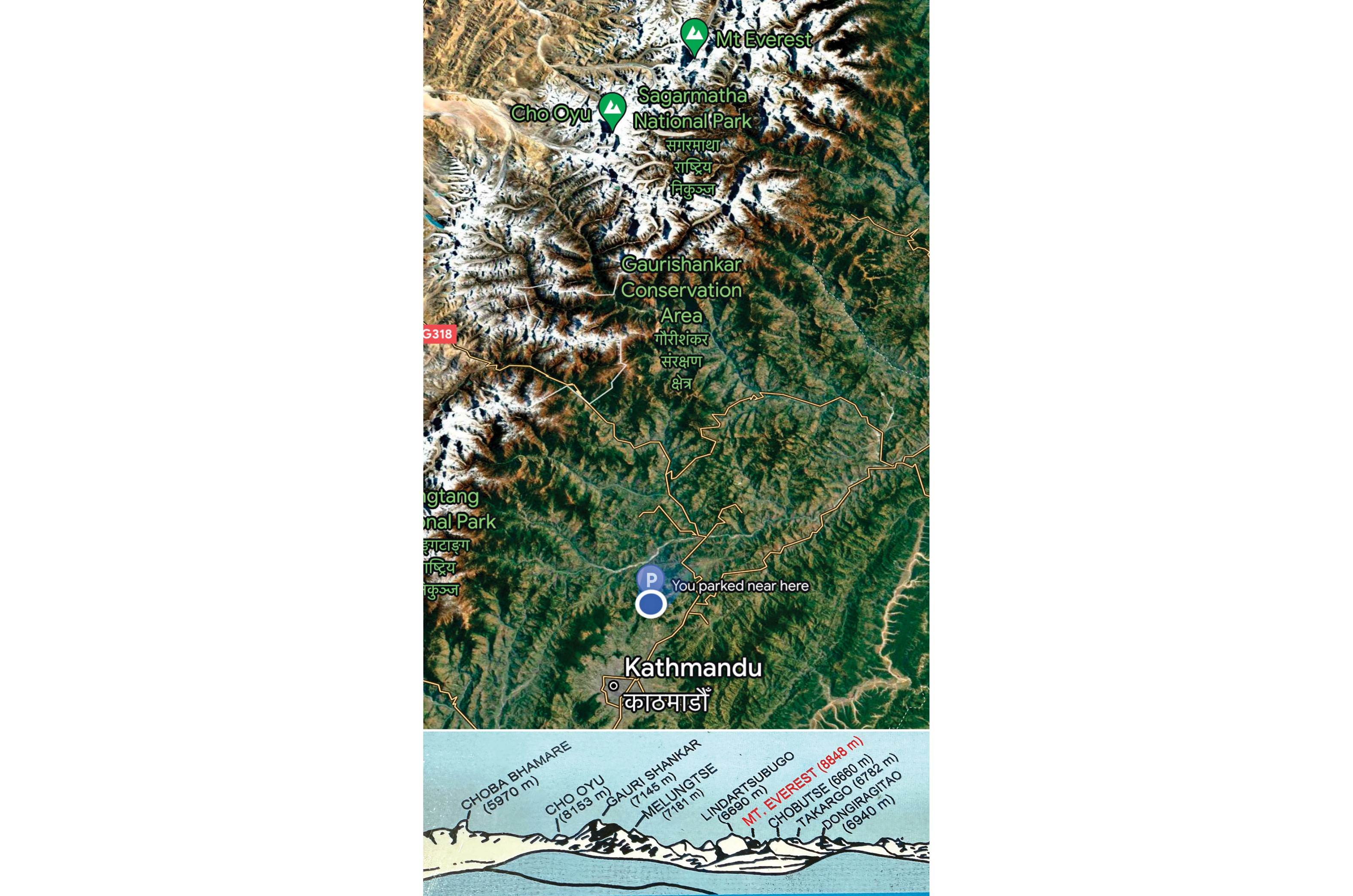 Ford Endeavour to Everest drive map