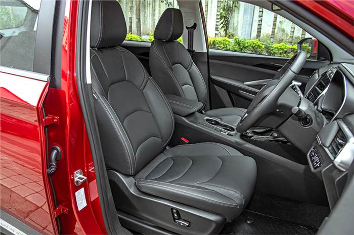 MG Hector petrol-automatic red front seat