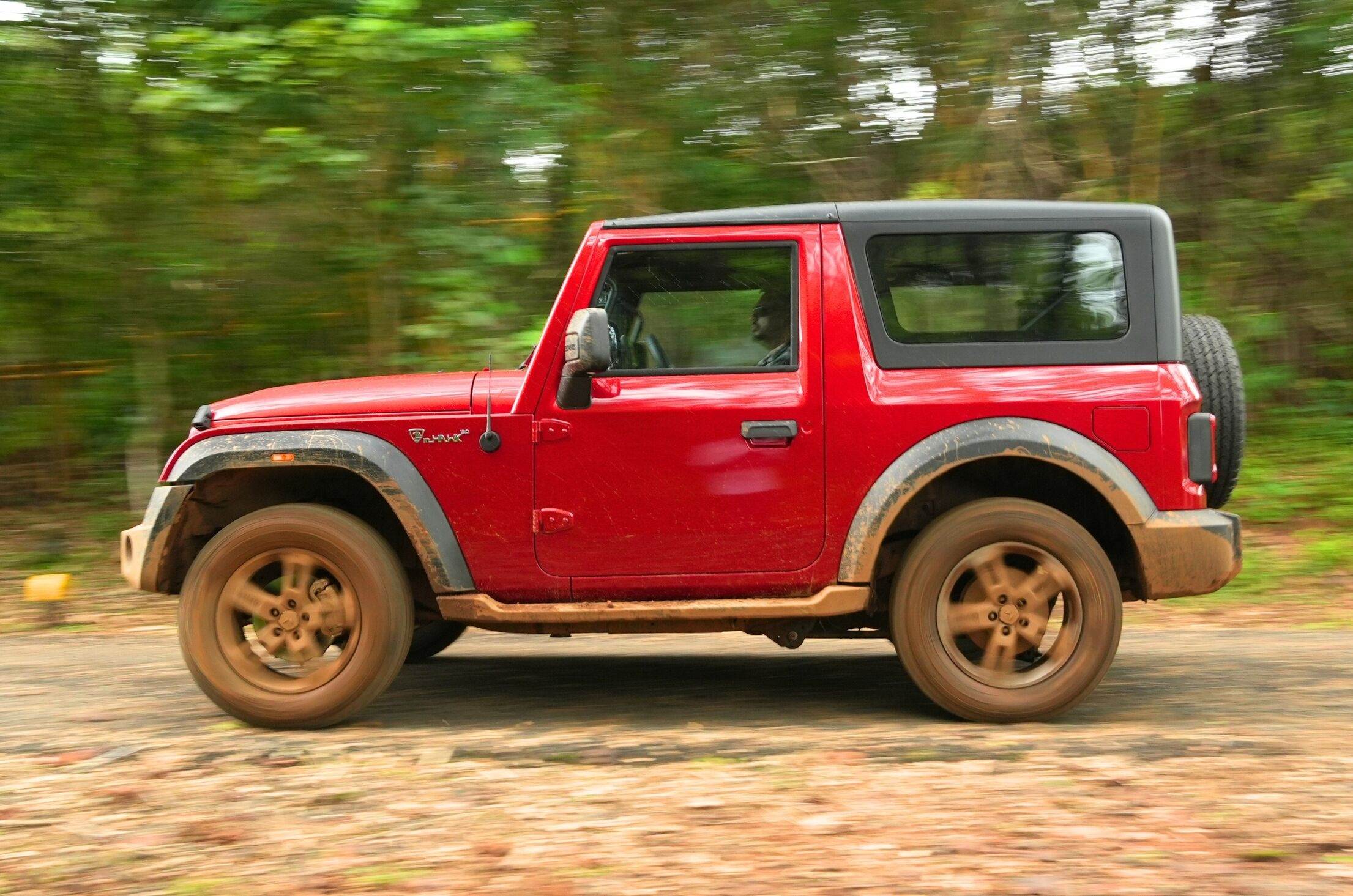 2025 Mahindra Thar side profile off-roading