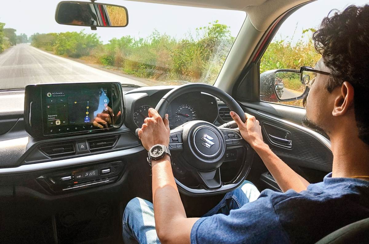 Maruti Swift interior in car driving